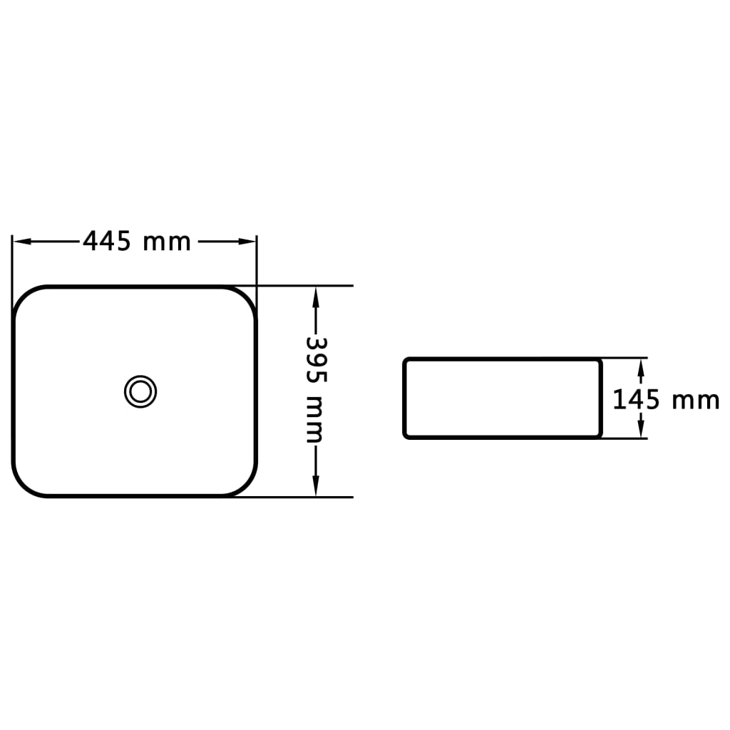 Wash Basin 44.5x39.5x14.5 cm Ceramic White - Bend