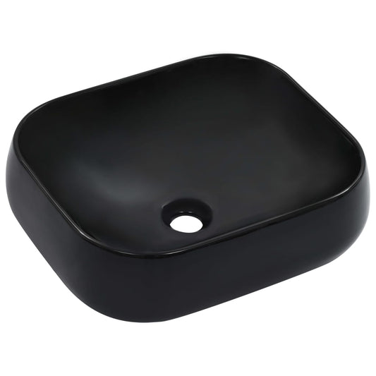 Wash Basin 44.5x39.5x14.5 cm Ceramic Black