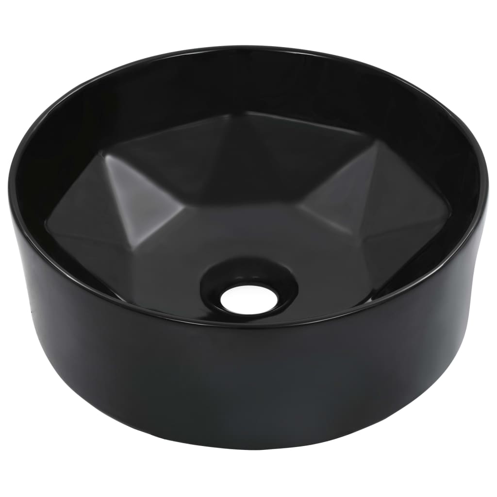 Wash Basin 36x14 cm Ceramic Black - Bend