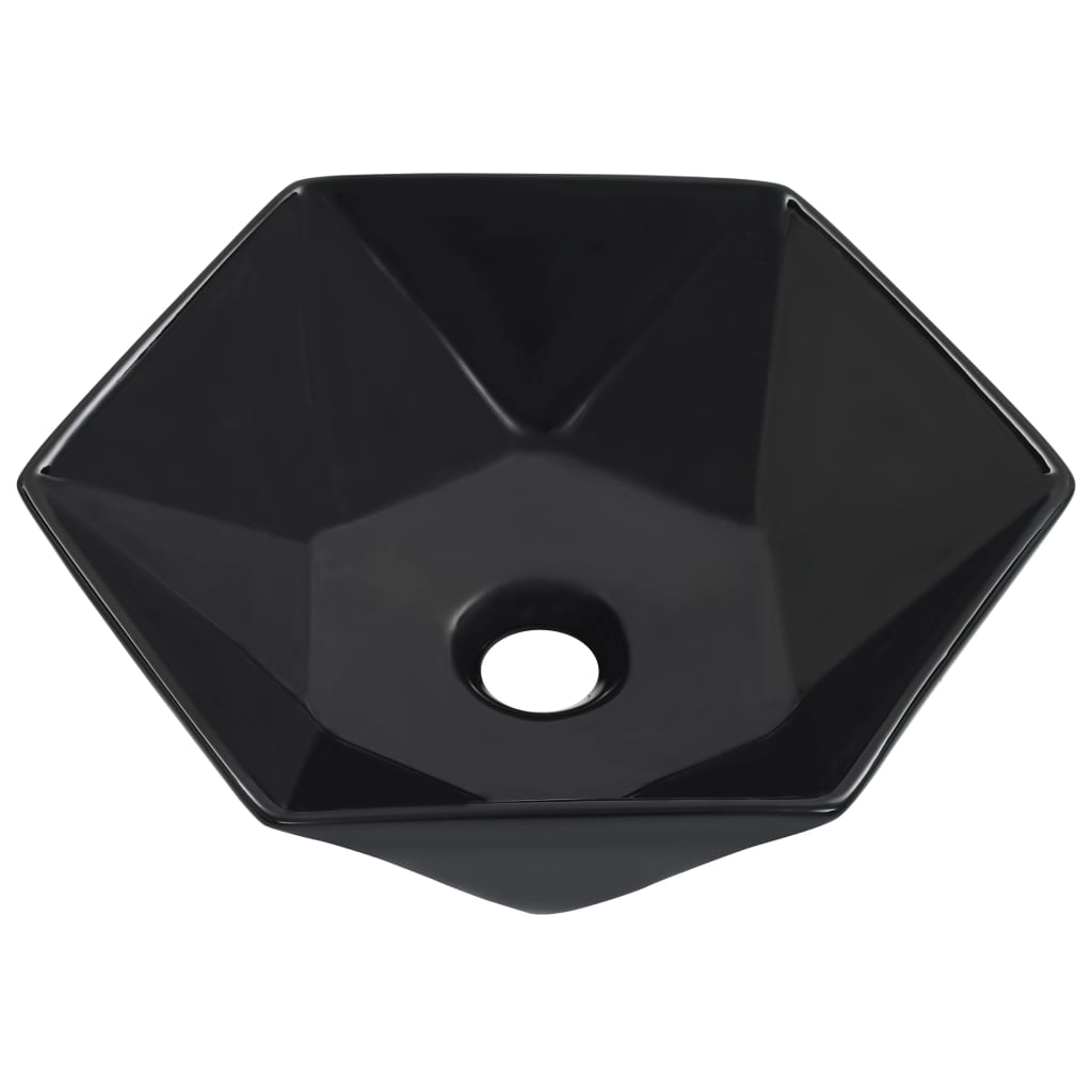 Wash Basin 41x36.5x12 cm Ceramic Black - Bend