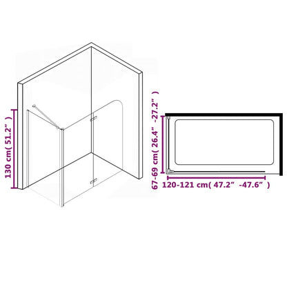 Bi-Folding Shower Enclosure ESG 120x68x130 cm - Bend