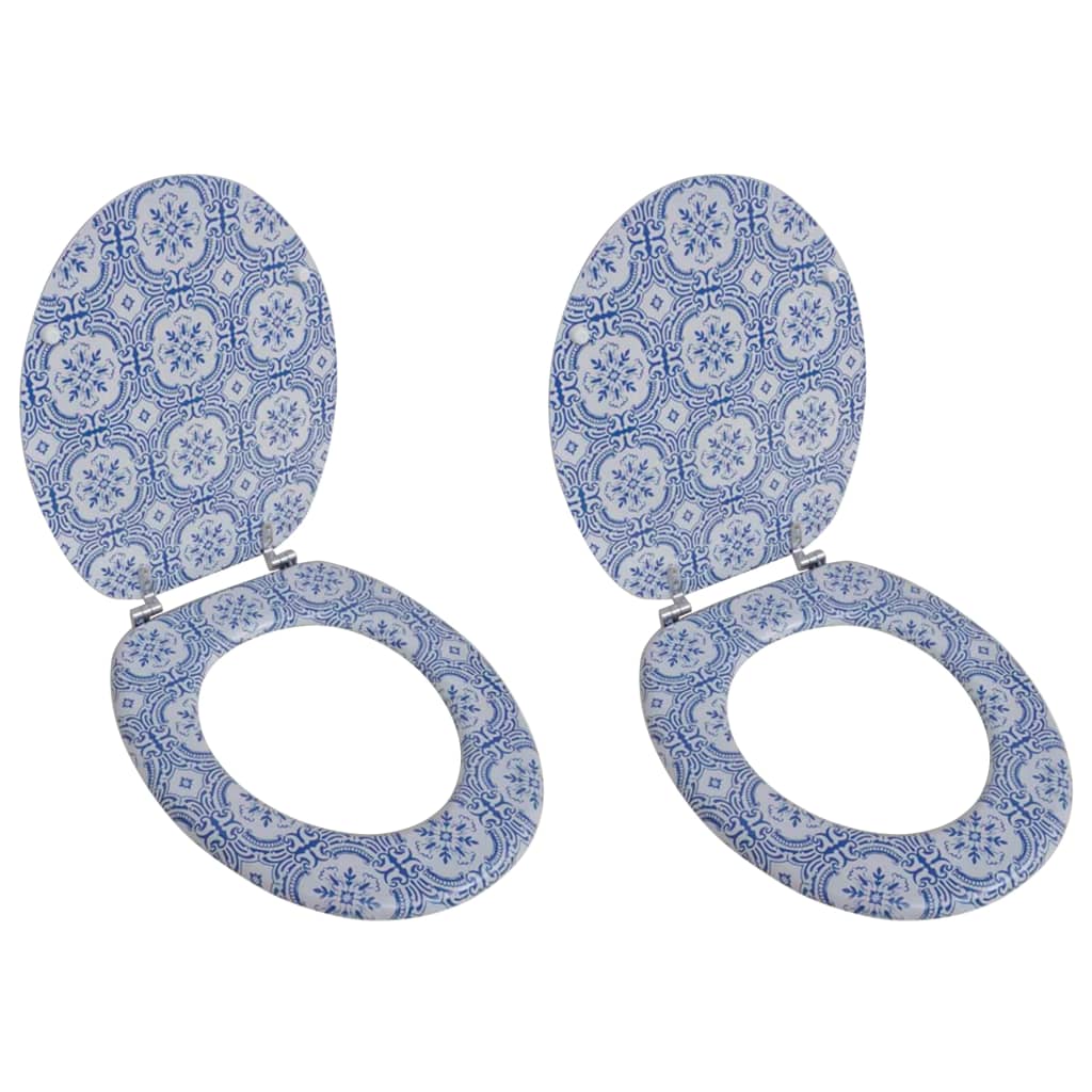 Toilet Seats with Lids 2 pcs MDF Porcelain - Bend