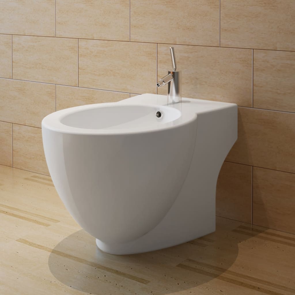 Round Bidet Stand White High-quality Ceramic - Bend