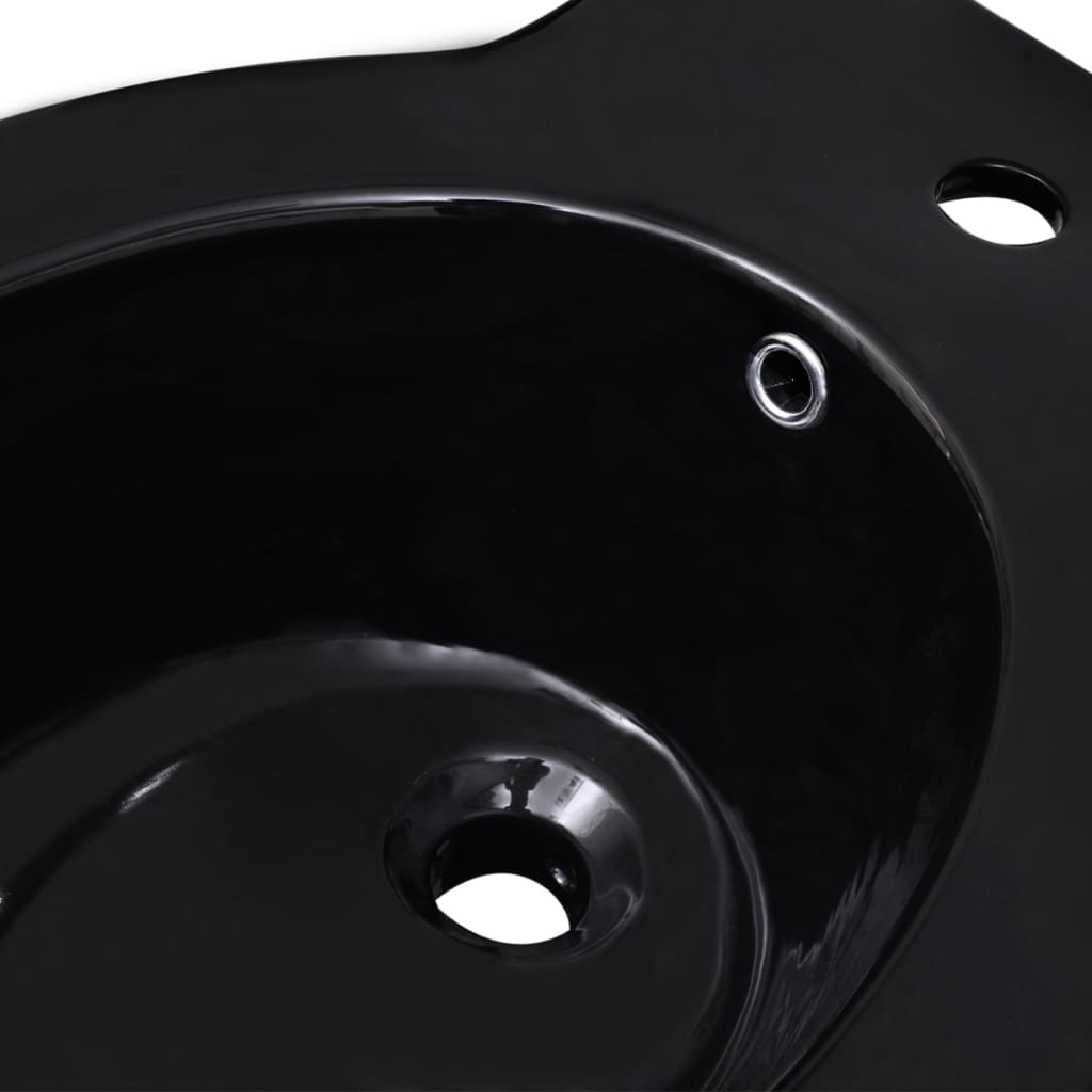 Round Bidet Stand Black High-quality Ceramic - Bend