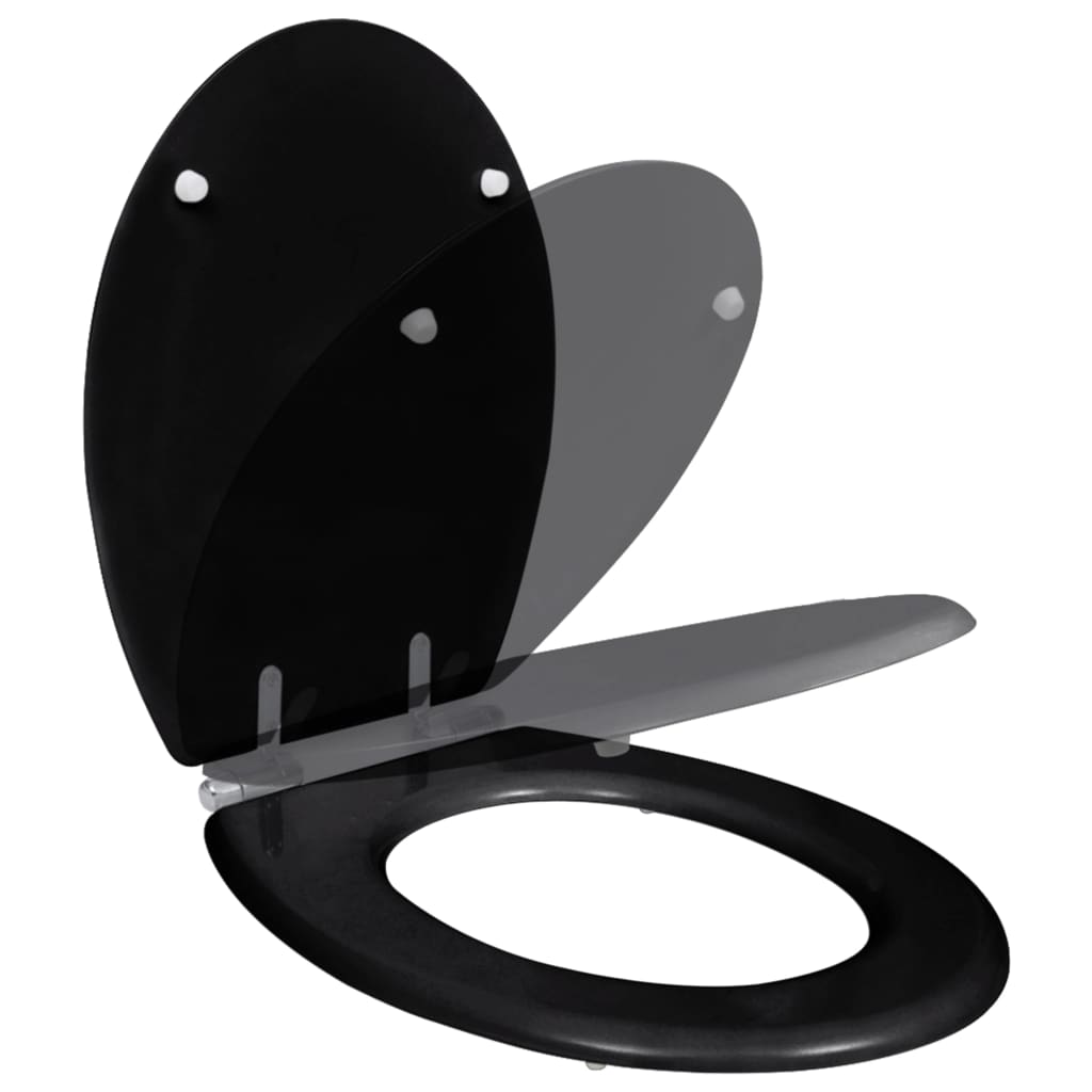 MDF Toilet Seat - Simple Design, Black