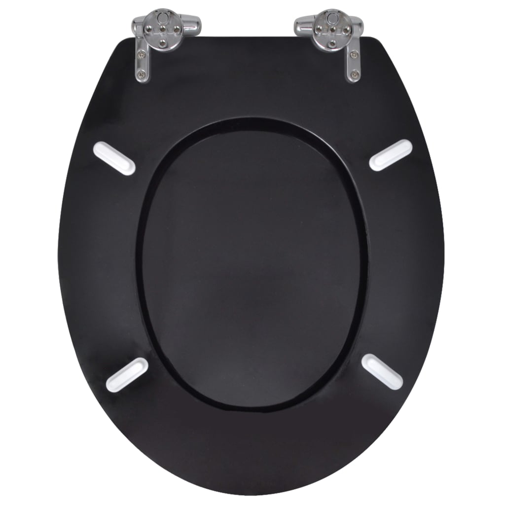 MDF Toilet Seat - Simple Design, Black