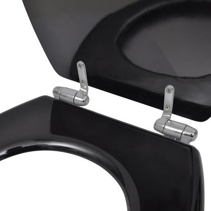 MDF Toilet Seat - Simple Design, Black