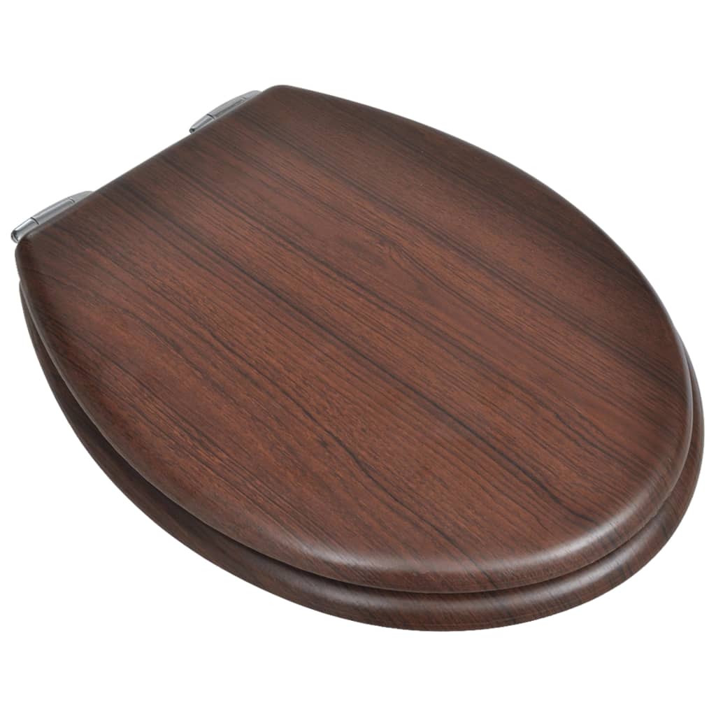 MDF Toilet Seat - Simple Design, Brown