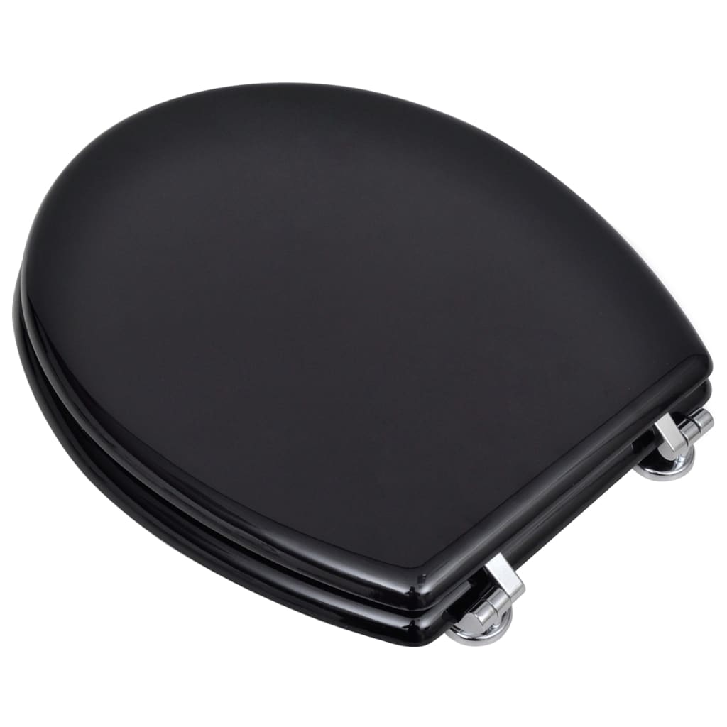 MDF Toilet Seat - Simple Design, Black