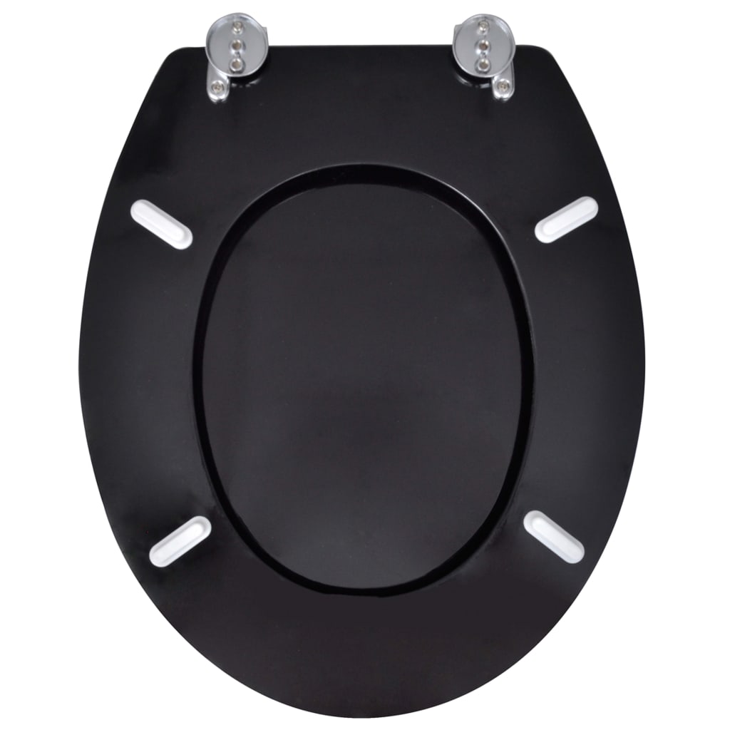 MDF Toilet Seat - Simple Design, Black