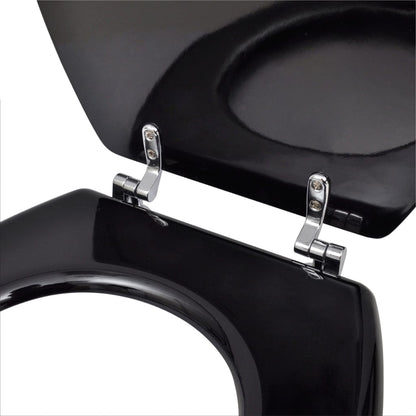 MDF Toilet Seat - Simple Design, Black