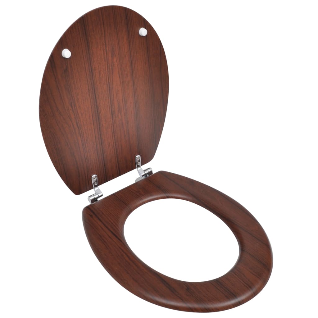 MDF Toilet Seat - Simple Design, Brown