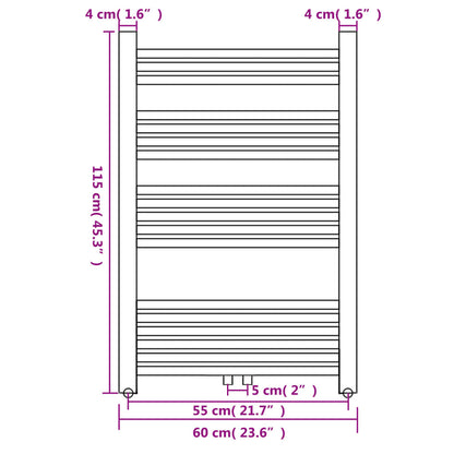 Bathroom Central Heating Towel Rail Radiator Straight