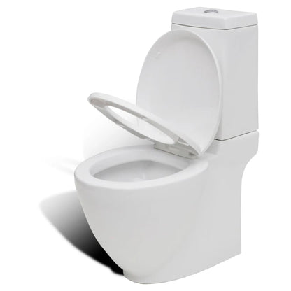 Stand Toilet & Bidet Set White Ceramic