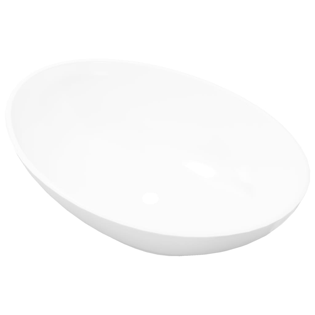 Luxury Ceramic Basin Oval-shaped Sink White 40 x 33 cm - Bend