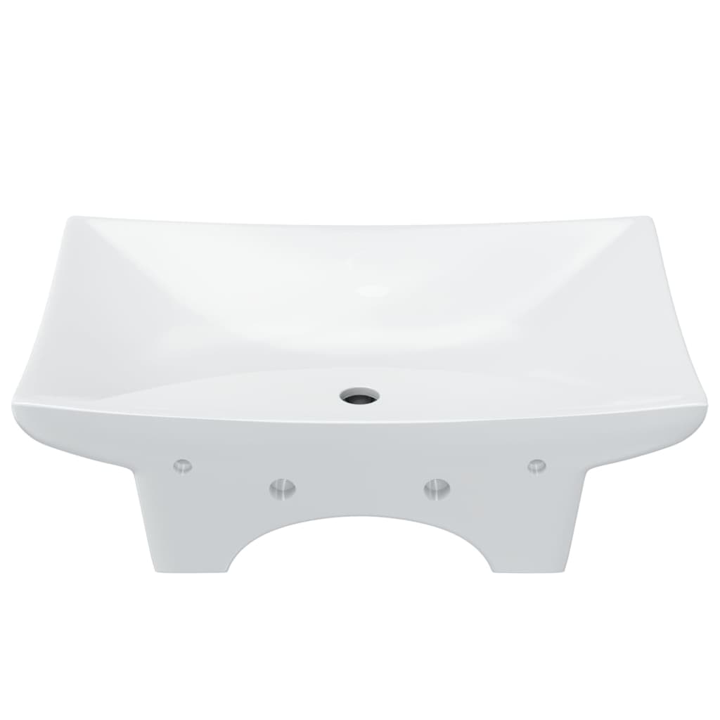 Luxury Ceramic Basin Rectangular with Overflow & Faucet Hole - Bend