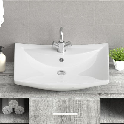 Luxury Ceramic Basin Rectangular with Overflow & Faucet Hole - Bend