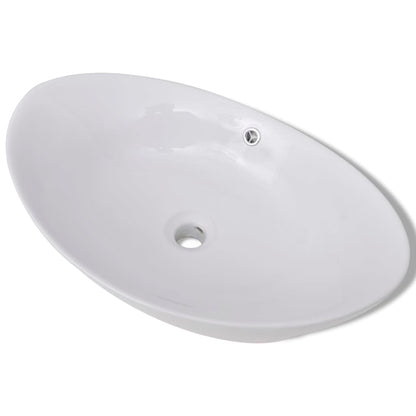 Luxury Ceramic Basin Oval with Overflow 59 x 38,5 cm - Bend