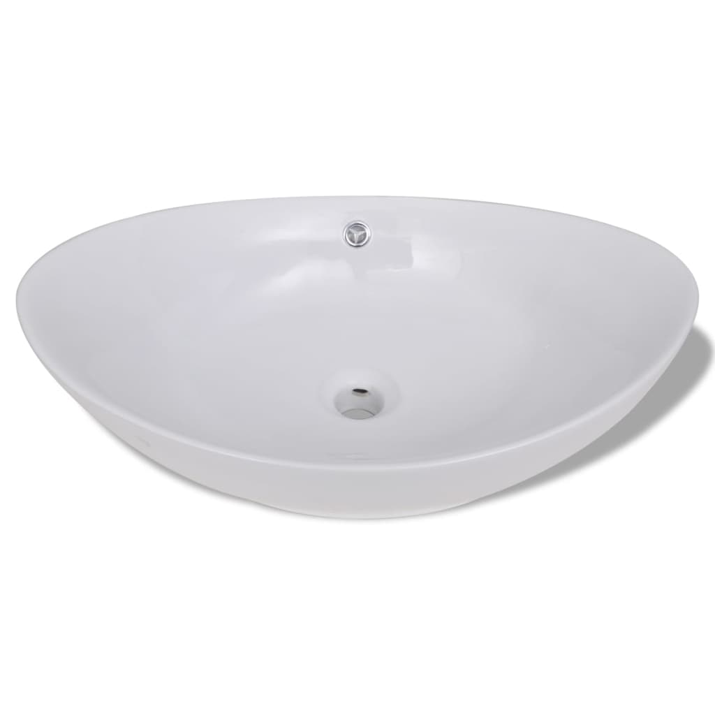 Luxury Ceramic Basin Oval with Overflow 59 x 38,5 cm - Bend