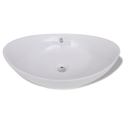 Luxury Ceramic Basin Oval with Overflow 59 x 38,5 cm - Bend