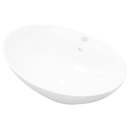 Luxury Ceramic Basin Oval with Overflow and Faucet Hole - Bend