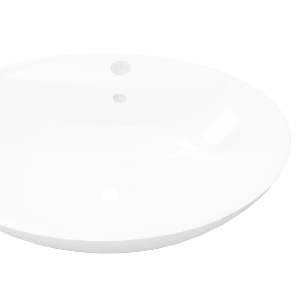 Luxury Ceramic Basin Oval with Overflow and Faucet Hole - Bend