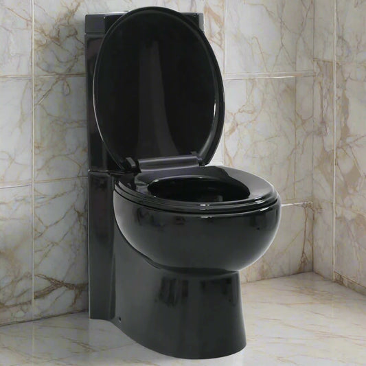 WC Ceramic Toilet Bathroom Corner Toilet Black