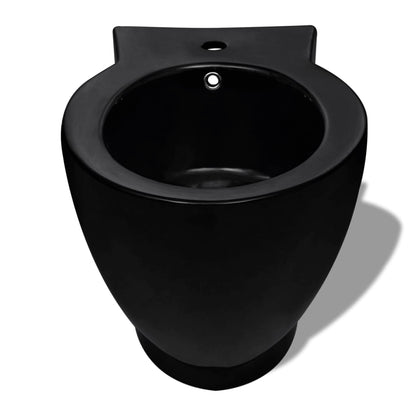 Black Ceramic Toilet & Bidet Set