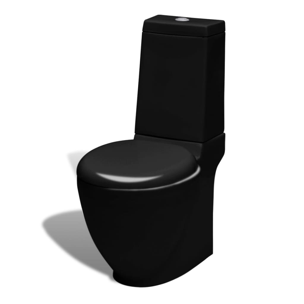 Black Ceramic Toilet & Bidet Set