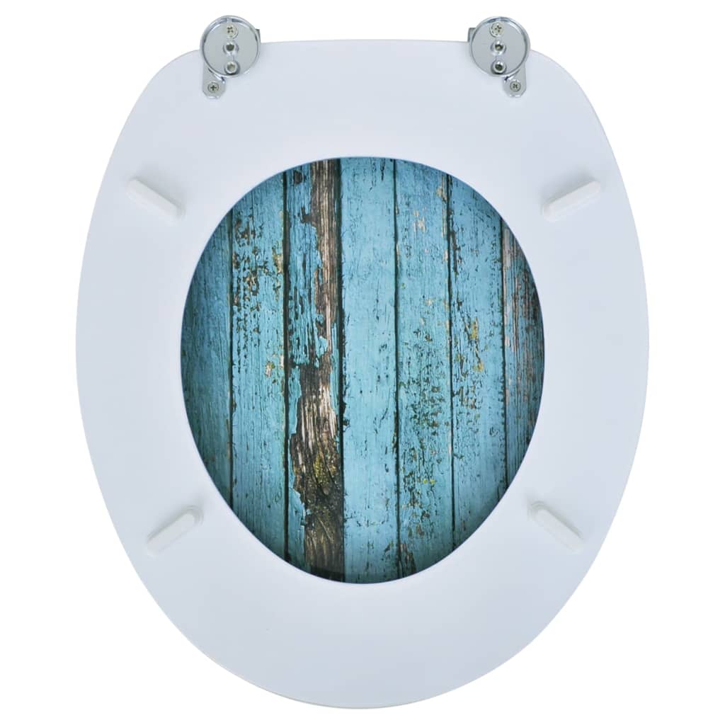 Toilet Seat with MDF Lid Old Wood Design