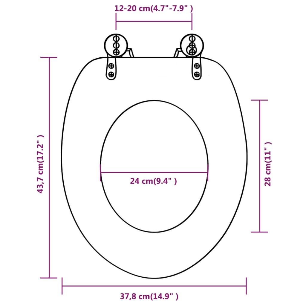 Toilet Seat with MDF Lid Old Wood Design