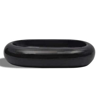 Ceramic Bathroom Sink Basin Black Oval - Bend