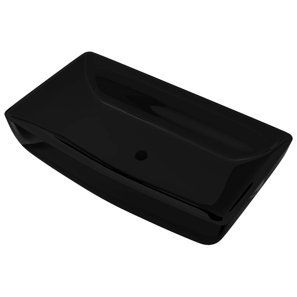 Ceramic Bathroom Sink Basin Black Rectangular - Bend