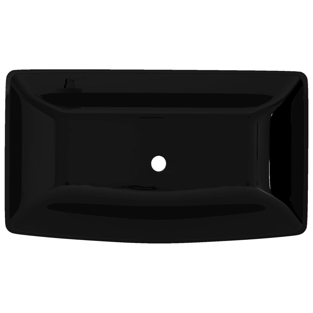 Ceramic Bathroom Sink Basin Black Rectangular - Bend