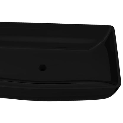 Ceramic Bathroom Sink Basin Black Rectangular - Bend