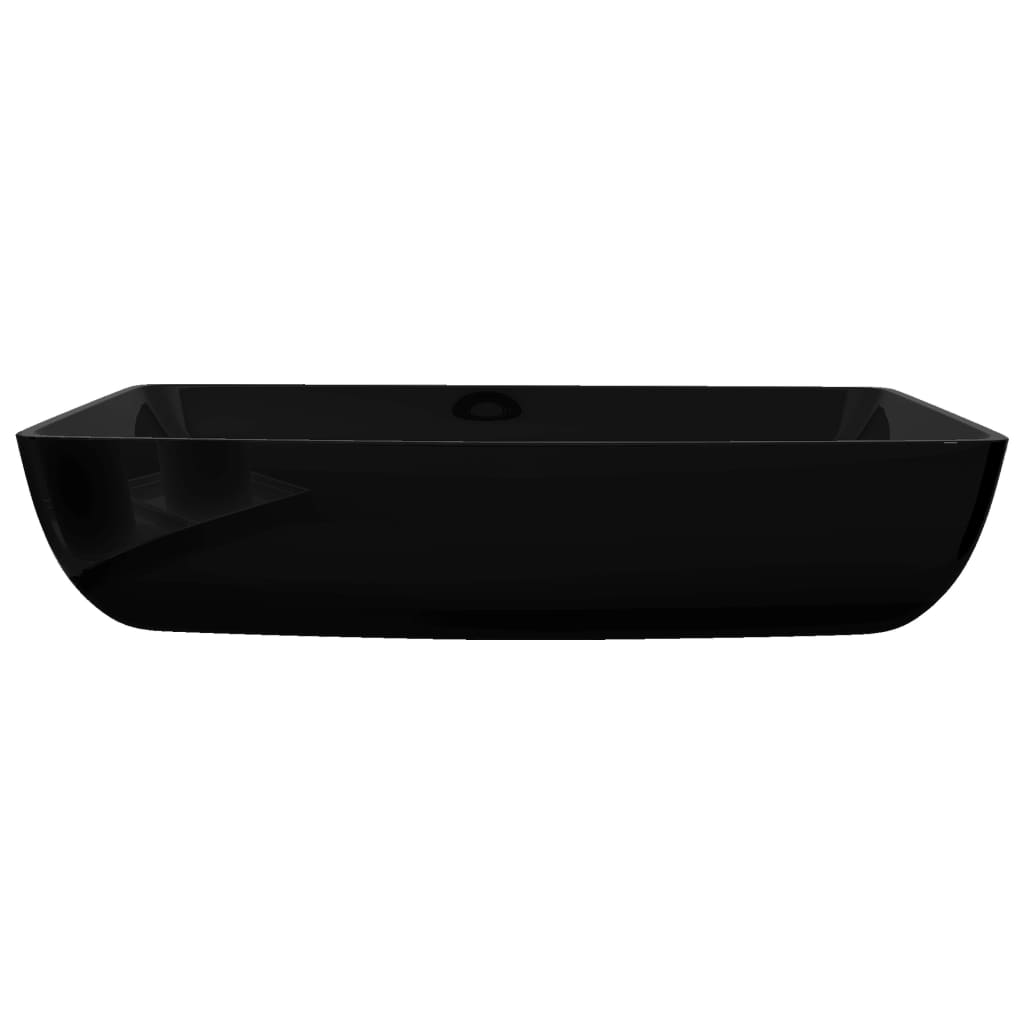 Ceramic Bathroom Sink Basin Black Rectangular - Bend