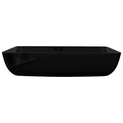 Ceramic Bathroom Sink Basin Black Rectangular - Bend