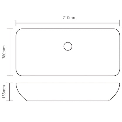 Ceramic Bathroom Sink Basin Black Rectangular - Bend