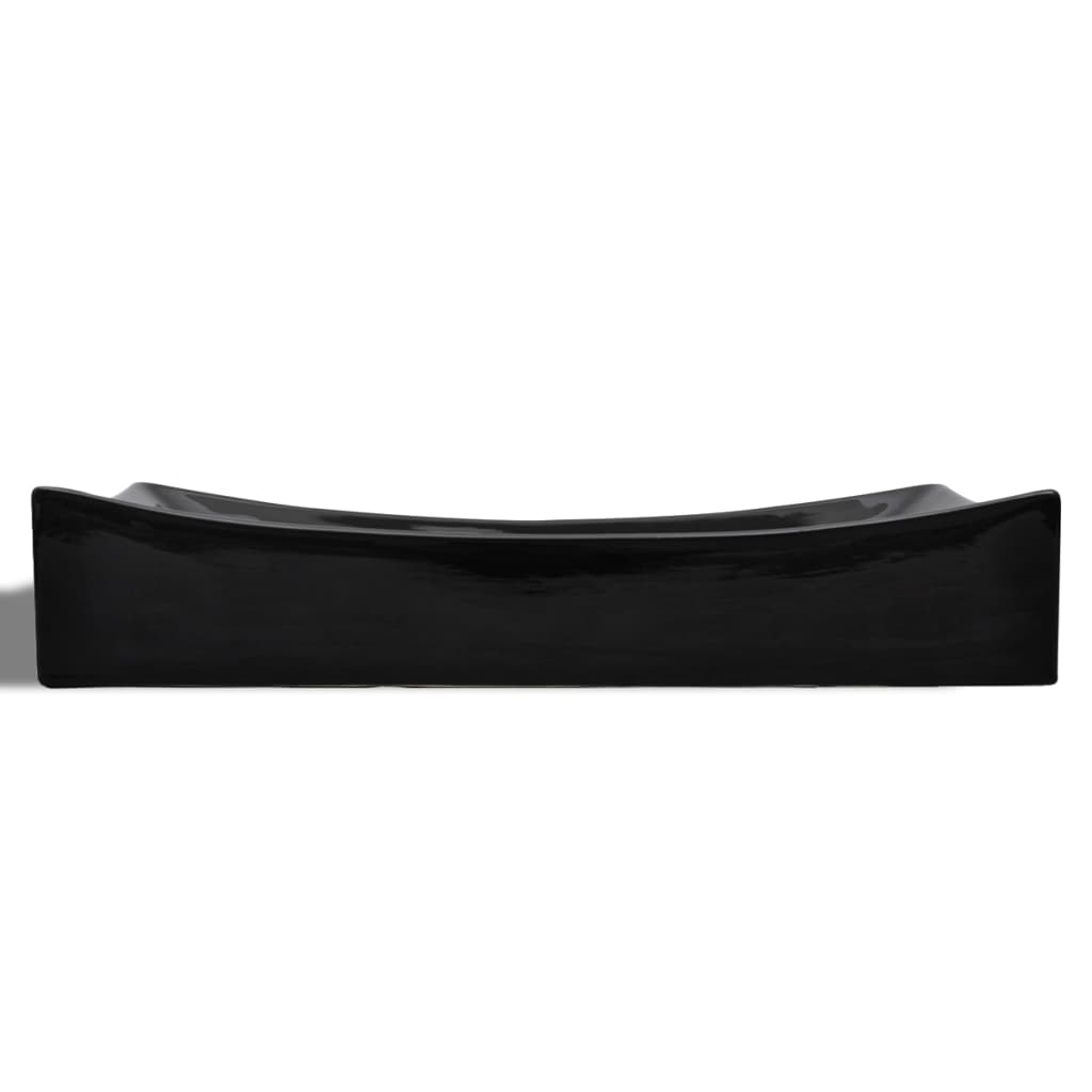 Ceramic Bathroom Sink Basin Black Rectangular - Bend