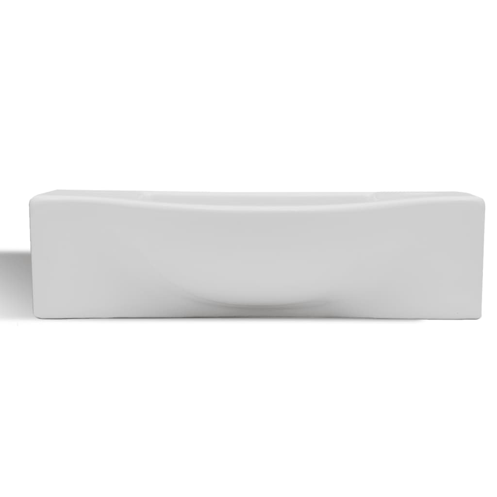 Ceramic Bathroom Sink Basin with Faucet Hole White - Bend