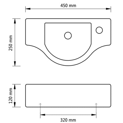 Ceramic Bathroom Sink Basin with Faucet Hole White - Bend