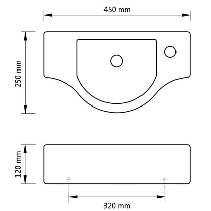 Ceramic Bathroom Sink Basin with Faucet Hole Black - Bend