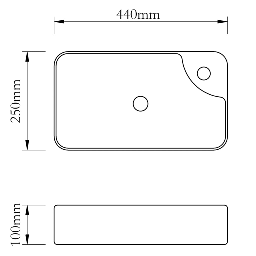 Ceramic Bathroom Sink Basin with Faucet Hole White - Bend