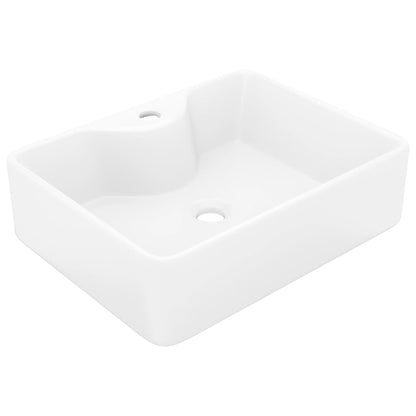 Ceramic Bathroom Sink Basin with Faucet Hole White Square - Bend