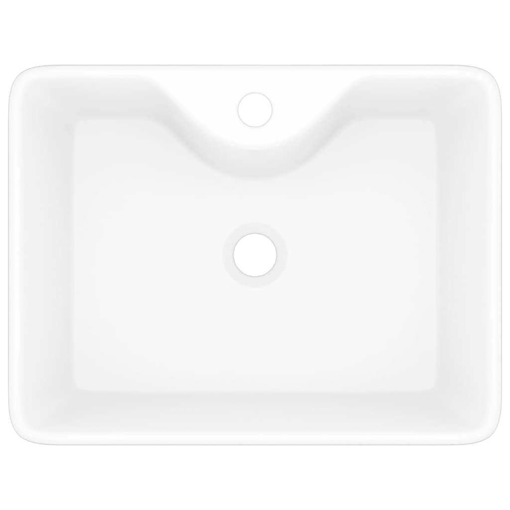 Ceramic Bathroom Sink Basin with Faucet Hole White Square - Bend