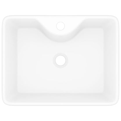 Ceramic Bathroom Sink Basin with Faucet Hole White Square - Bend