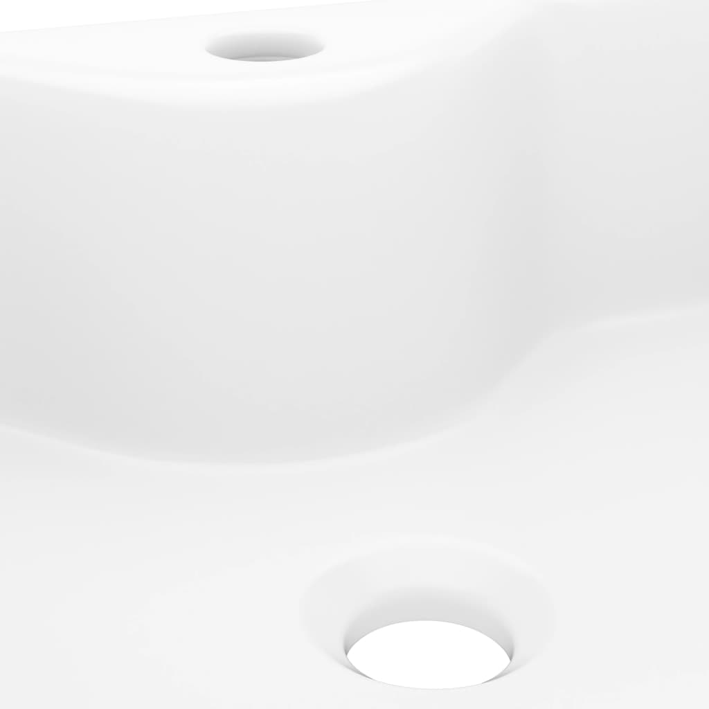 Ceramic Bathroom Sink Basin with Faucet Hole White Square - Bend