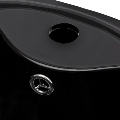 Ceramic Stand Bathroom Sink Basin Faucet/Overflow Hole Black Round - Bend