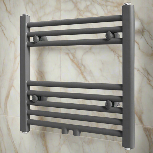 Grey Bathroom Central Heating Towel Rail Radiator Straight