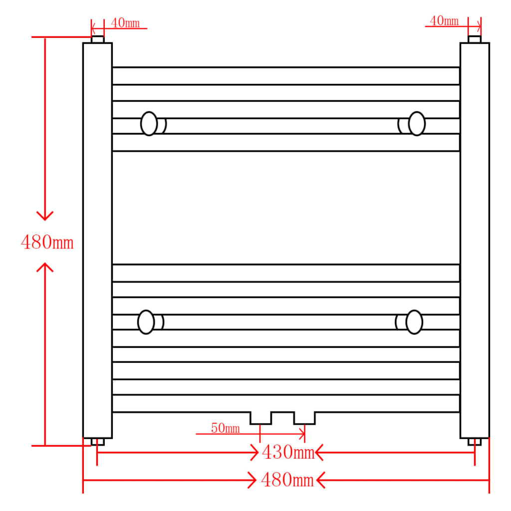 Grey Bathroom Central Heating Towel Rail Radiator Straight